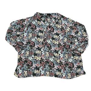 Tahari Floral Print‎ Long Sleeve Blouse  Plus Size 2X Cottage Girlhood tunic